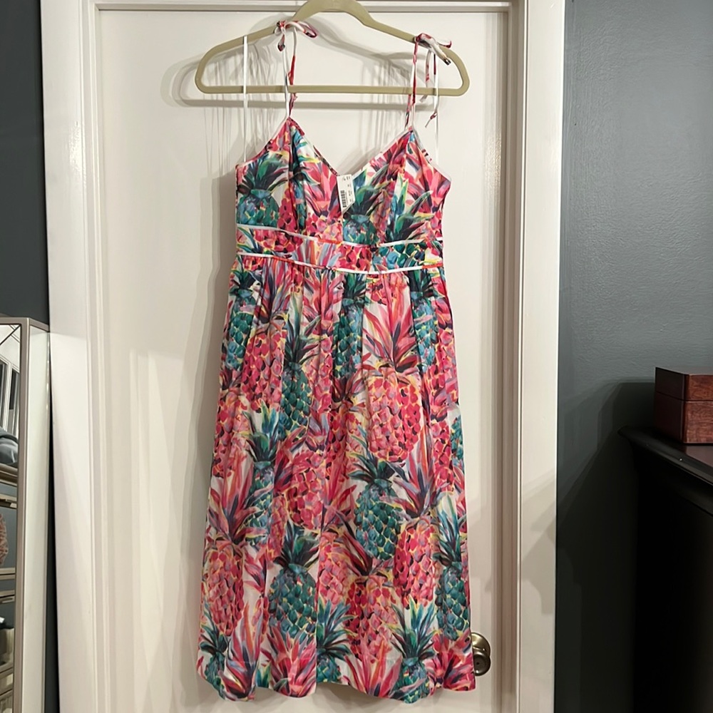 J. Crew Pineapple Green and Pink sundress